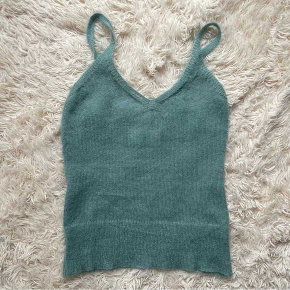 NWT Banana Republic wool blend cami knit top teal blue size L - Picture 1 of 8